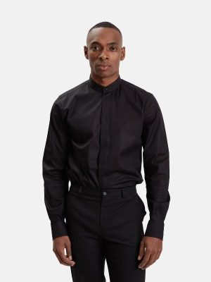 Camisa cuello mao botonadura oculta