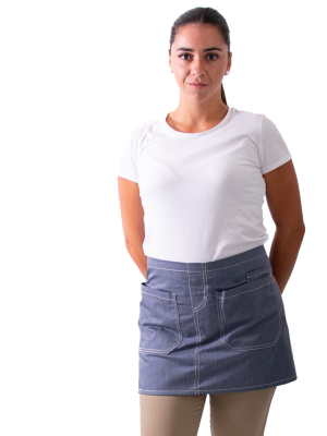 Mandil corto costuras contraste
